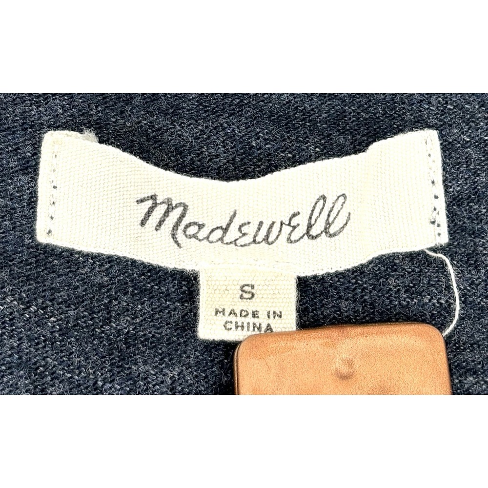 Madewell Sleeveless Midi Dress Small Charcoal Gray Knit Scoop Neck Side Slits - Picture 6 of 7
